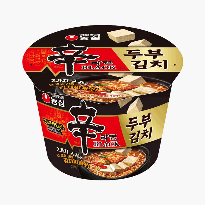 Shin Ramyun Black Bowl with Tofu Kimchi